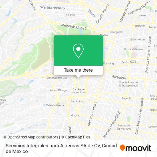 Servicios Integrales para Albercas SA de CV map