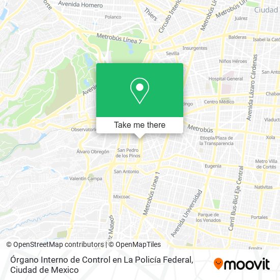 Mapa de Órgano Interno de Control en La Policía Federal