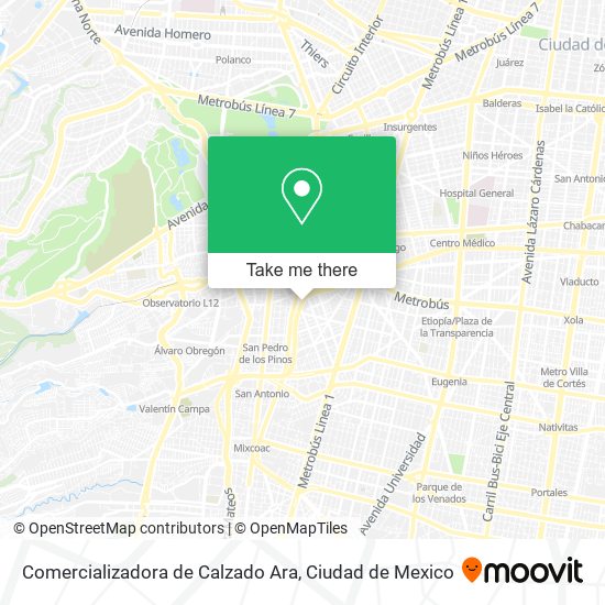 Comercializadora de Calzado Ara map