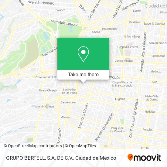 Mapa de GRUPO BERTELL, S.A. DE C.V.