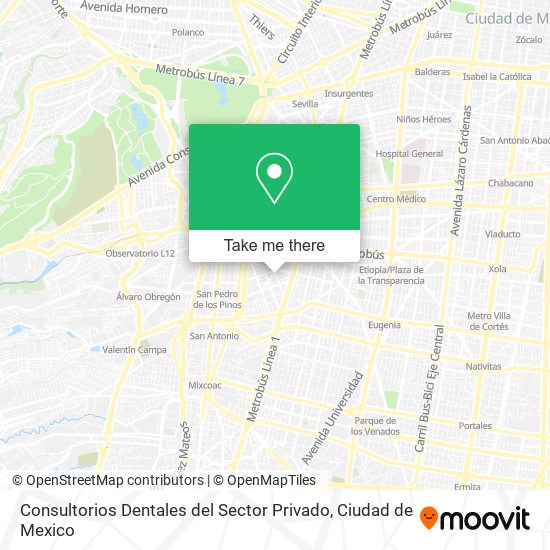 Consultorios Dentales del Sector Privado map