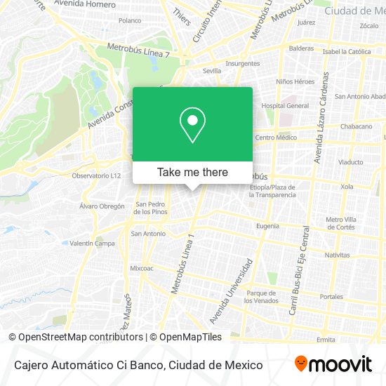 Mapa de Cajero Automático Ci Banco