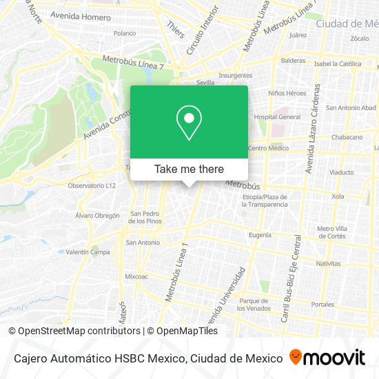 Cajero Automático HSBC Mexico map