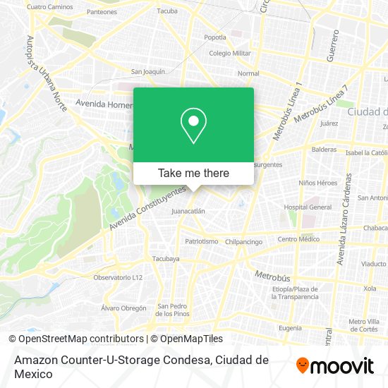 Amazon Counter-U-Storage Condesa map