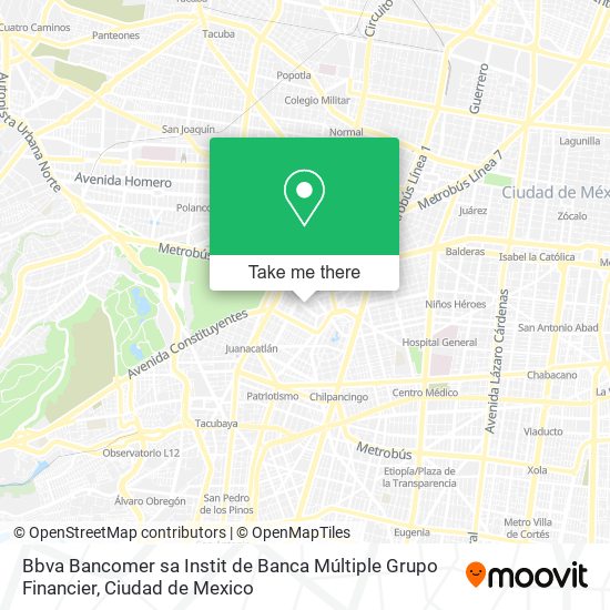 Mapa de Bbva Bancomer sa Instit de Banca Múltiple Grupo Financier