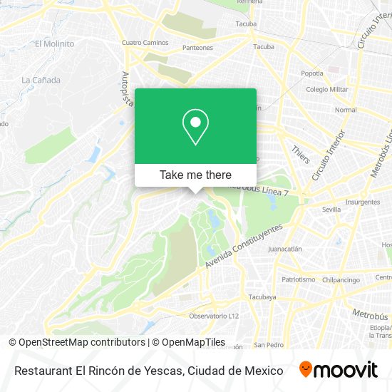 Restaurant El Rincón de Yescas map