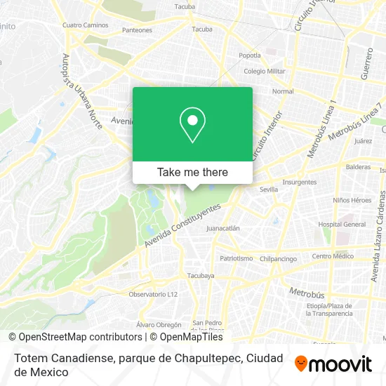 Totem Canadiense, parque de Chapultepec map