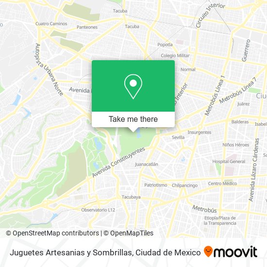 Juguetes Artesanias y Sombrillas map