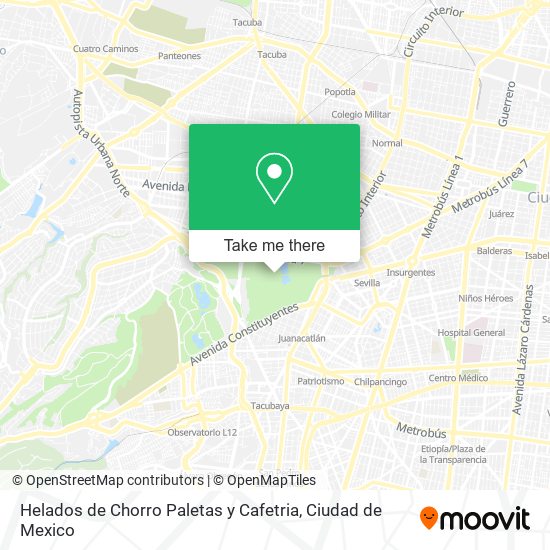 Helados de Chorro Paletas y Cafetria map