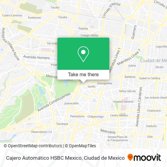 Cajero Automático HSBC Mexico map