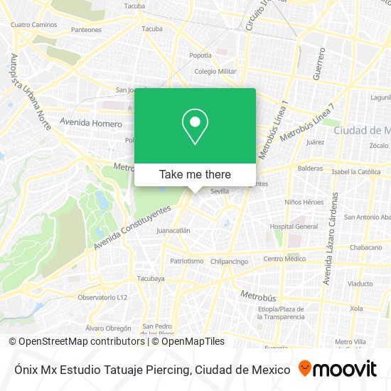 Mapa de Ónix Mx Estudio Tatuaje Piercing