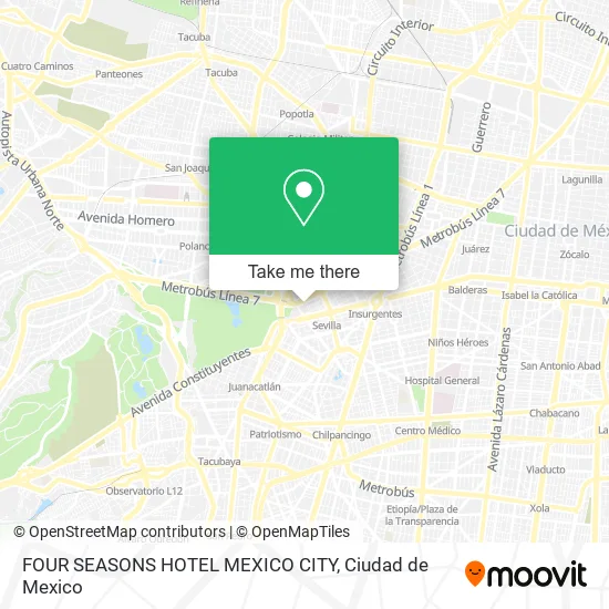 FOUR SEASONS HOTEL MEXICO CITY map