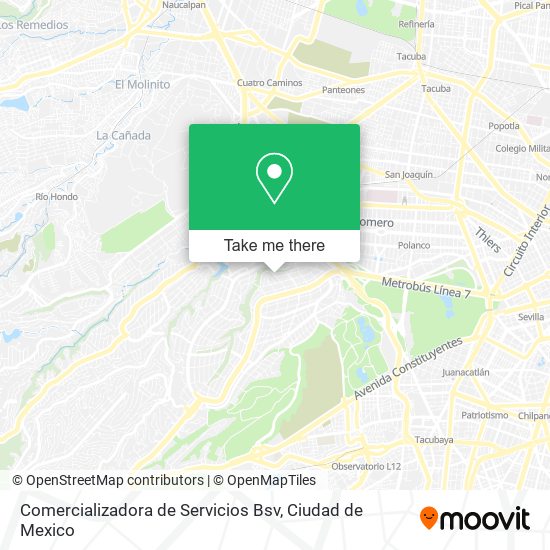 Mapa de Comercializadora de Servicios Bsv