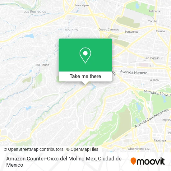 Amazon Counter-Oxxo del Molino Mex map