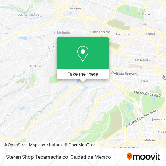 Mapa de Steren Shop Tecamachalco