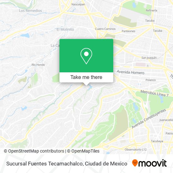 Sucursal Fuentes Tecamachalco map
