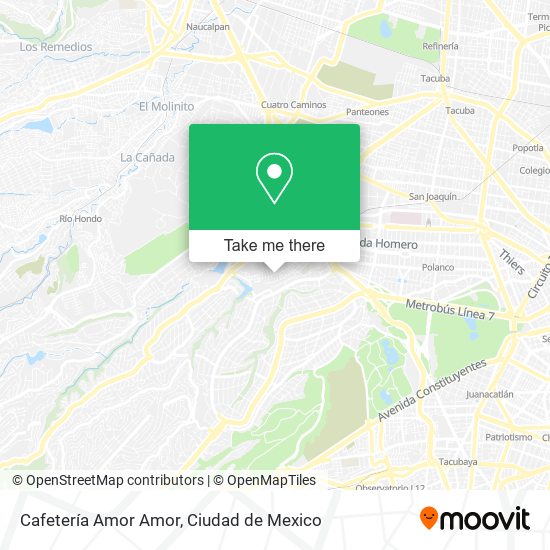 Mapa de Cafetería Amor Amor