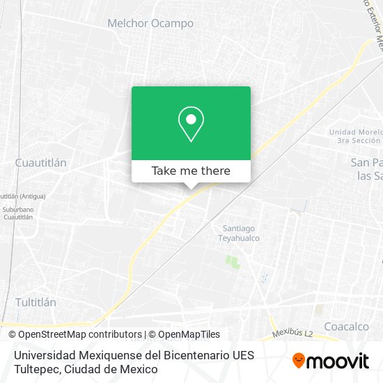 Mapa de Universidad Mexiquense del Bicentenario UES Tultepec