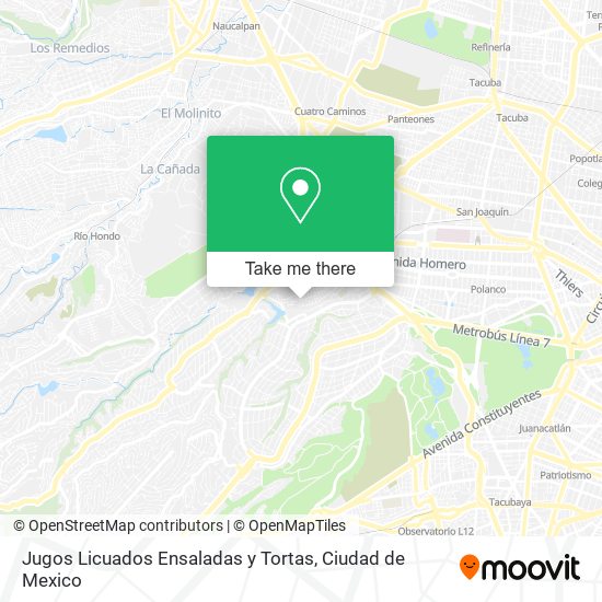 Mapa de Jugos Licuados Ensaladas y Tortas