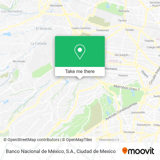 Banco Nacional de México, S.A. map