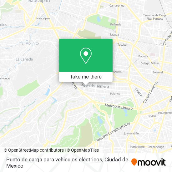 Punto de carga para vehículos eléctricos map