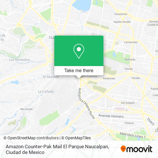 Mapa de Amazon Counter-Pak Mail El Parque Naucalpan