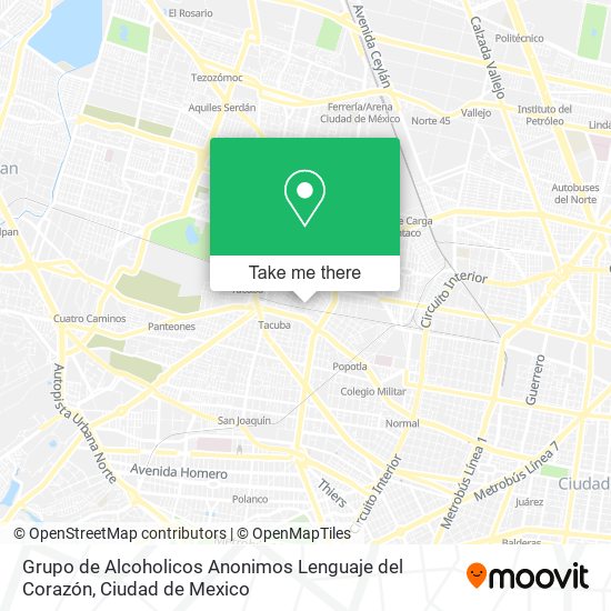 Grupo de Alcoholicos Anonimos Lenguaje del Corazón map