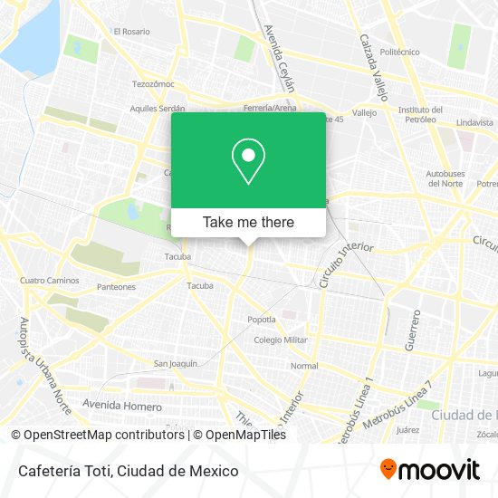 Mapa de Cafetería Toti