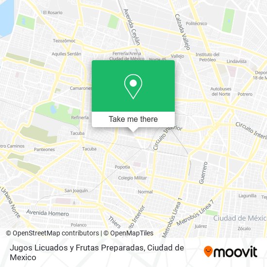 Jugos Licuados y Frutas Preparadas map