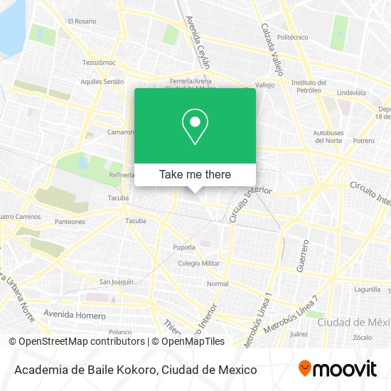 Mapa de Academia de Baile Kokoro