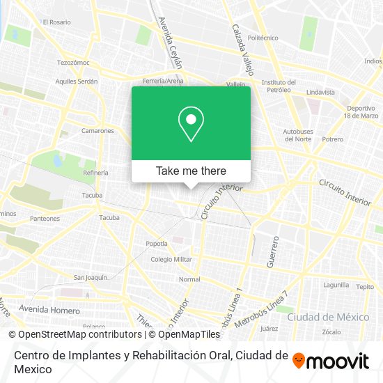 Mapa de Centro de Implantes y Rehabilitación Oral