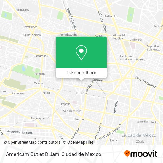 Mapa de Americam Outlet D Jam