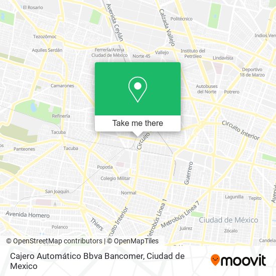 Mapa de Cajero Automático Bbva Bancomer