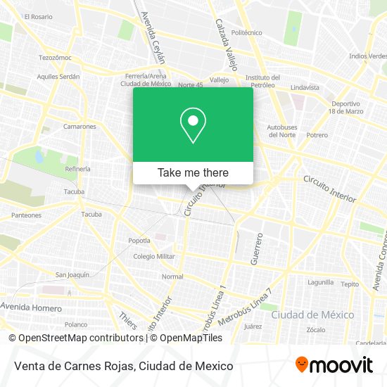 Venta de Carnes Rojas map