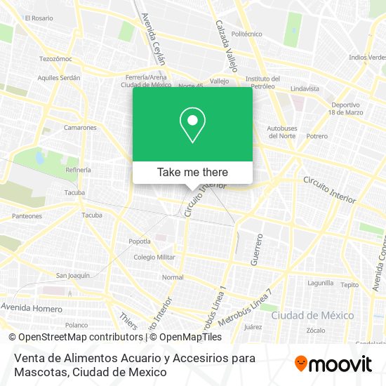 Venta de Alimentos Acuario y Accesirios para Mascotas map