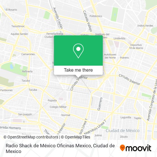 Radio Shack de México Oficinas Mexico map