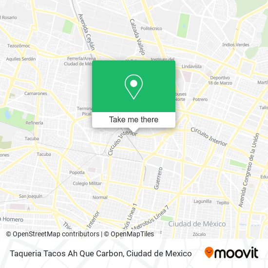Taqueria Tacos Ah Que Carbon map