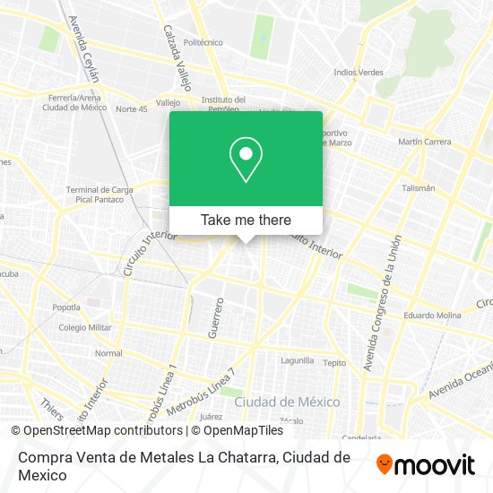 Mapa de Compra Venta de Metales La Chatarra