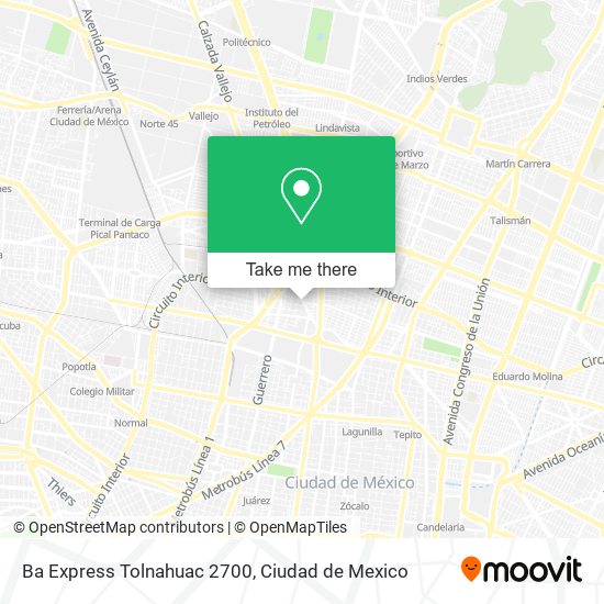 Ba Express Tolnahuac 2700 map