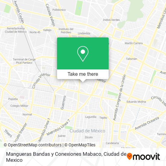Mangueras Bandas y Conexiones Mabaco map