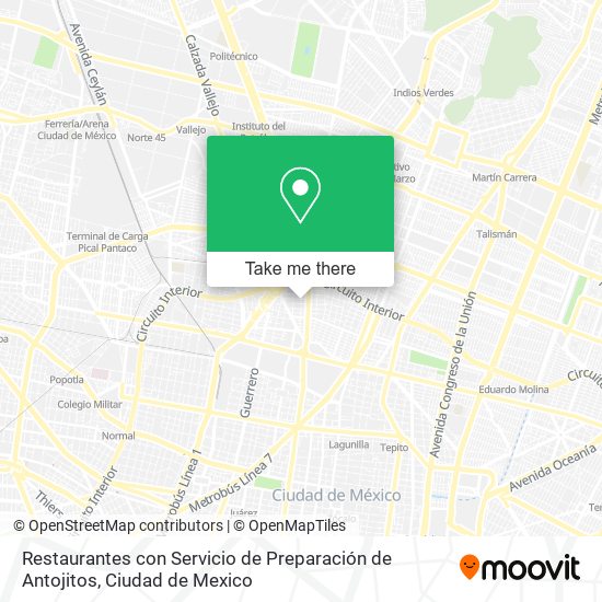 Restaurantes con Servicio de Preparación de Antojitos map