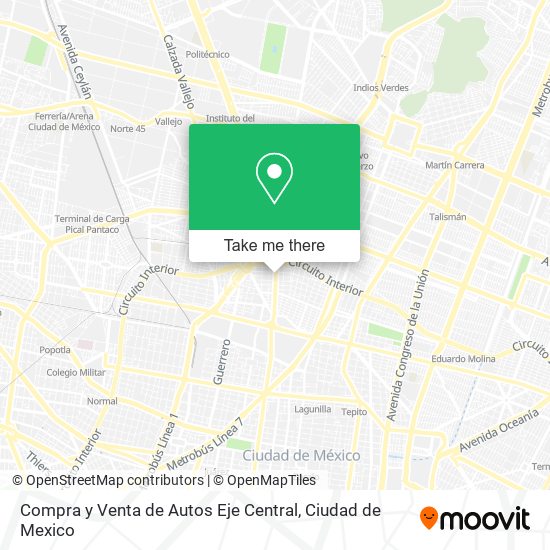 Compra y Venta de Autos Eje Central map