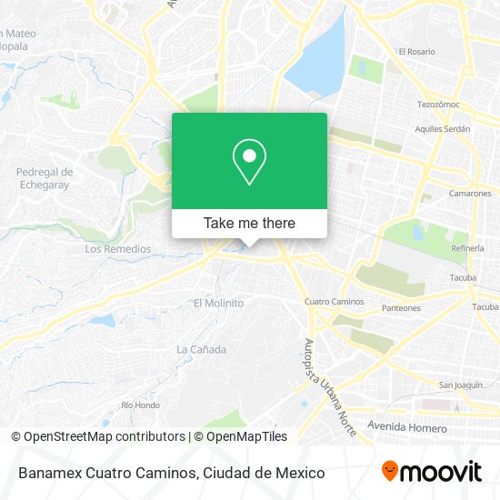 Banamex Cuatro Caminos map