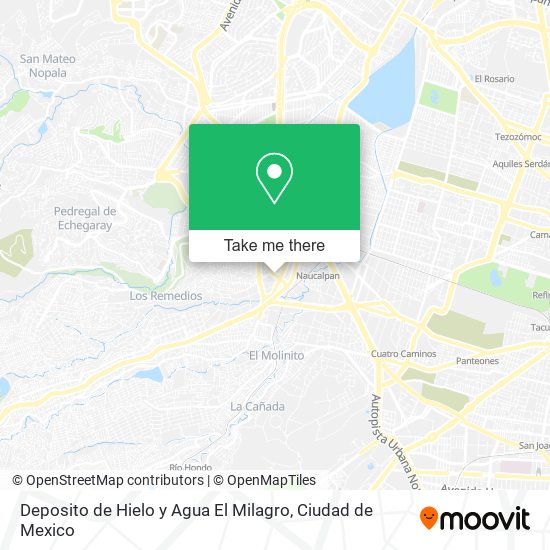 Deposito de Hielo y Agua El Milagro map