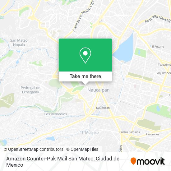 Mapa de Amazon Counter-Pak Mail San Mateo