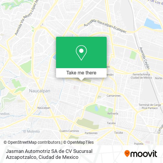 Mapa de Jasman Automotriz SA de CV Sucursal Azcapotzalco