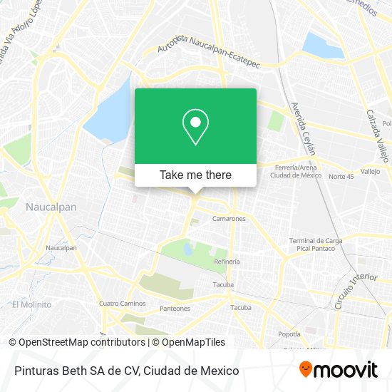 Pinturas Beth SA de CV map