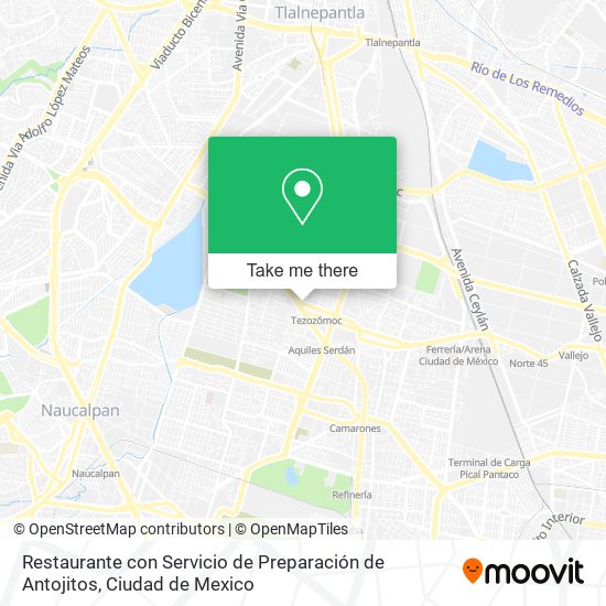 Mapa de Restaurante con Servicio de Preparación de Antojitos