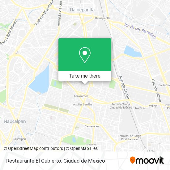 Restaurante El Cubierto map
