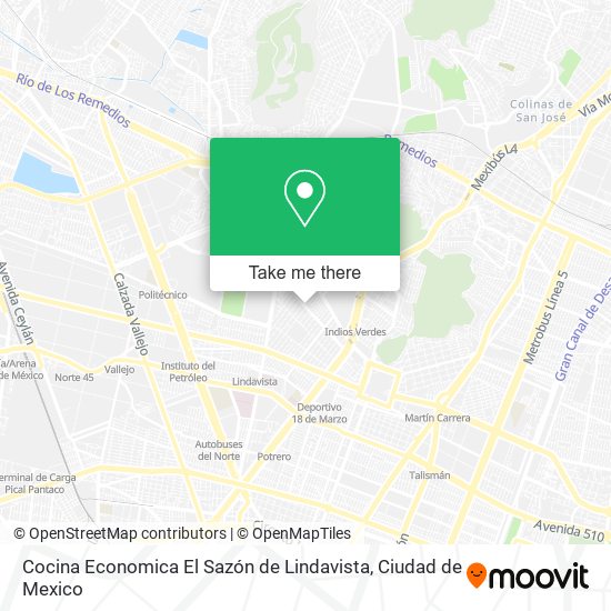 Cocina Economica El Sazón de Lindavista map
